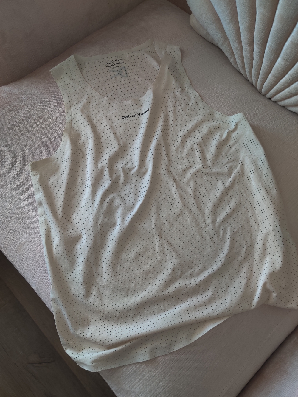 District Vision White Perforated Tank Top